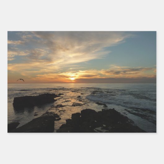 San Diego Sunset I California Seascape Geschenkpapier Set (Vorderseite)