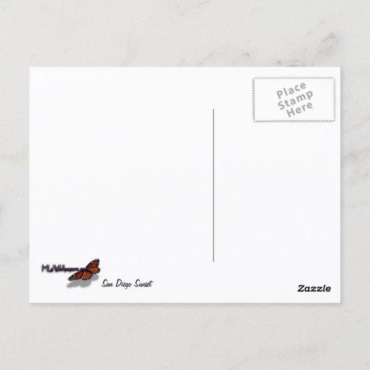 San Diego Sunset I California Seascape Postkarte (Rückseite)