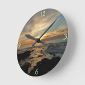 San Diego Sunset I California Seascape Runde Wanduhr (Winkel)