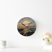 San Diego Sunset I California Seascape Runde Wanduhr (Zuhause)