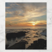 San Diego Sunset I California Seascape Weinetikett (Einzelnes Label)