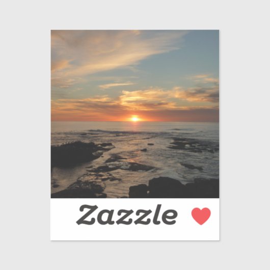 San Diego Sunset II California Seascape Aufkleber (Blatt)