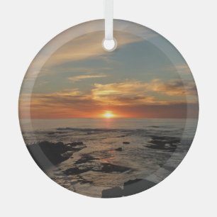 San Diego Sunset II California Seascape Ornament Aus Glas