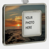 San Diego Sunset II California Seascape Rahmen-Ornament Silber (Rechts)