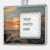 San Diego Sunset II California Seascape Rahmen-Ornament Silber (Links)