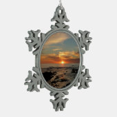 San Diego Sunset II California Seascape Schneeflocken Zinn-Ornament (Links)