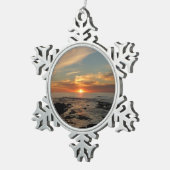 San Diego Sunset II California Seascape Schneeflocken Zinn-Ornament (Rechts)