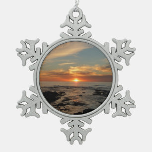 San Diego Sunset II California Seascape Schneeflocken Zinn-Ornament