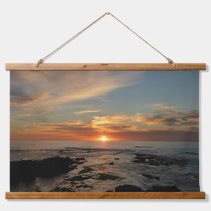 San Diego Sunset II California Seascape Wandteppich Mit Holzrahmen