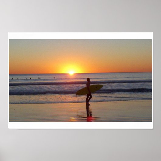 San Diego Sunset mit Surfer Poster (Vorne)