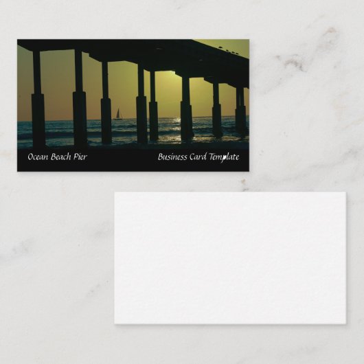 San Diego Sunset Ocean Beach Pier Visitenkarte (Vorne/Hinten)