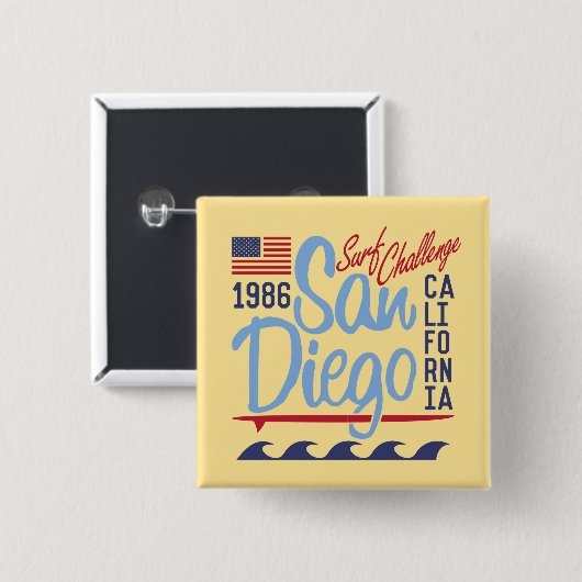 San Diego Surf Challenge 1986 Button (Vorne & Hinten)