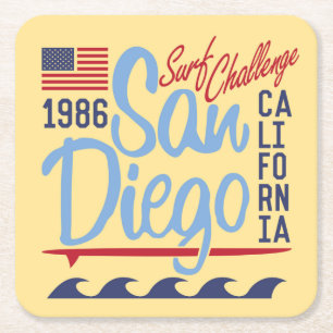 San Diego Surf Challenge 1986 Rechteckiger Pappuntersetzer