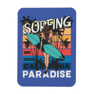 San Diego Surfen Vintage Magnet