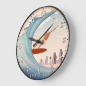 San Diego Surfing Große Wanduhr (Winkel)