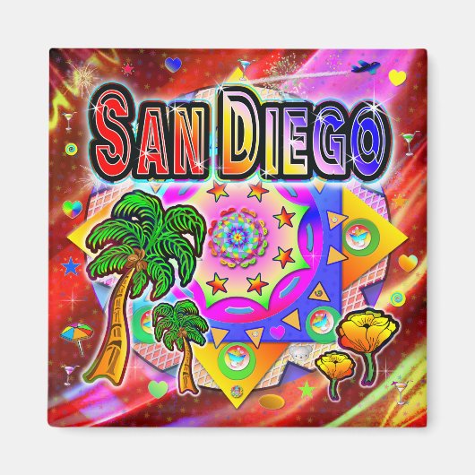 San Diego Tropical Friends Magnet (Vorne)