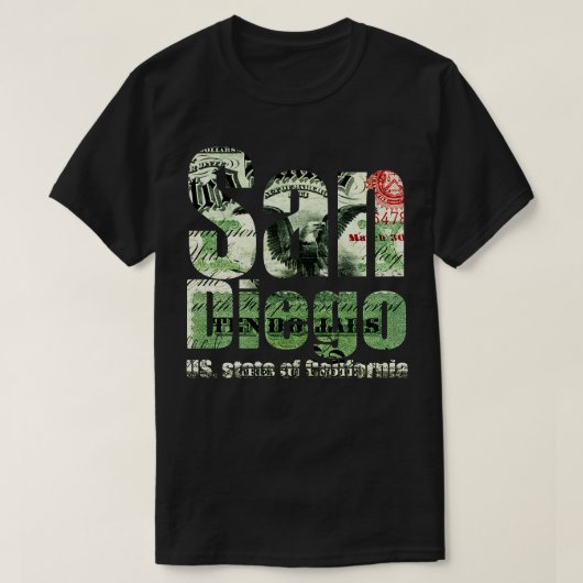 San Diego Us Staat Kalifornien T-Shirt (Design vorne)