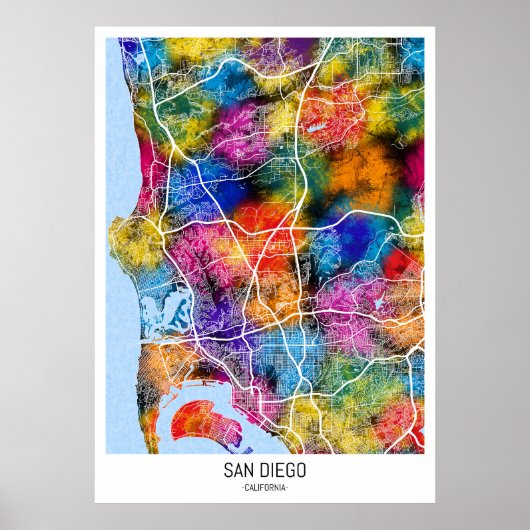San Diego USA City Map Poster (Vorne)