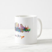 San Diego V2 skyline im Watercolor Kaffeetasse (VorderseiteRechts)