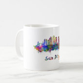 San Diego V2 skyline im Watercolor Kaffeetasse (Vorderseite Links)