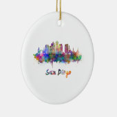 San Diego V2 Skyline in Aquarellfarbe Keramikornament (Rechts)