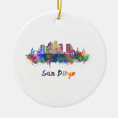 San Diego V2 Skyline in Aquarellfarbe Keramikornament (Vorne)
