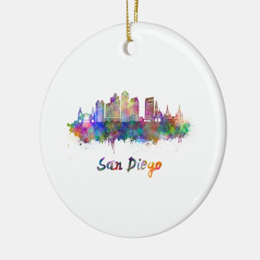 San Diego V2 Skyline in Aquarellfarbe Keramikornament (Links)