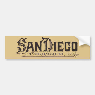 San Diego Vintage Schriface Autoaufkleber