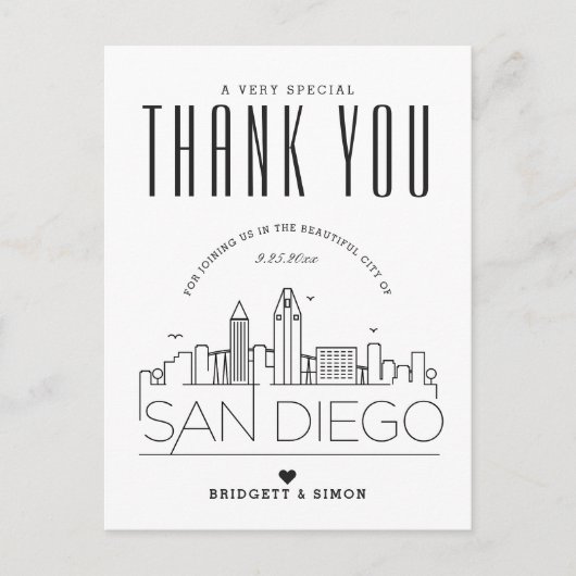 San Diego Wedding | Danke, dass du gekommen bist! Postkarte (Vorderseite)