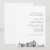 San Diego Wedding Elegante Skyline Einladung (Vorne/Hinten)