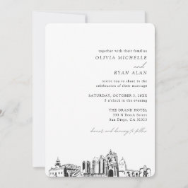 San Diego Wedding Elegante Skyline Einladung