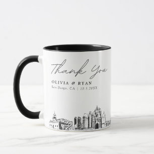 San Diego Wedding Minimal Custom Coffee Tasse