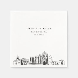 San Diego Wedding Minimalistisch Paper Serviette