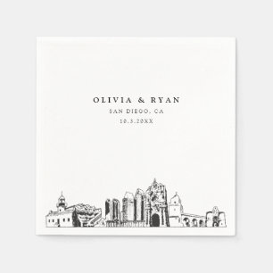 San Diego Wedding Minimalistisch Paper Serviette