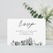 San Diego Wedding Minimalistisch Sketch UAWG Begleitkarte (Stehend Vorderseite)