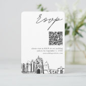San Diego Wedding Modern UAWG QR Code Begleitkarte (Stehend Vorderseite)