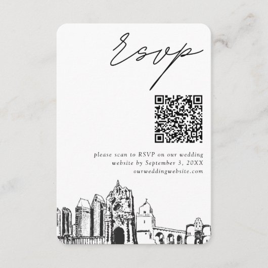 San Diego Wedding Modern UAWG QR Code Begleitkarte (Vorderseite)