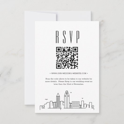 San Diego Wedding QR Code UAWG RSVP Karte (Vorderseite)