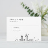 San Diego Wedding | Stilisierte Skyline-UAWG RSVP Karte (Stehend Vorderseite)