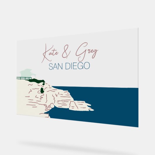 San Diego Wedding Welcome Acrylschild (Winkel)
