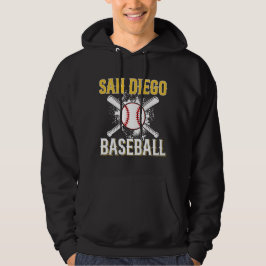 San Diego white Baseball Hoodie