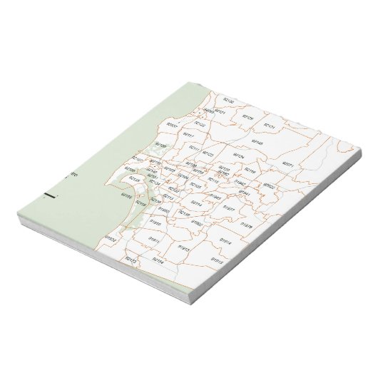 San Diego Zip Code Karte Notizblock (Rotiert)