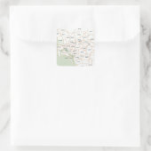 San Diego Zip Code Karte Quadratischer Aufkleber (Tasche)