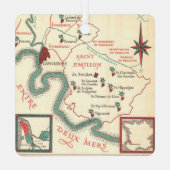 San Emilion Bordeaux Weinkarte Ornament Aus Metall (Rückseite)