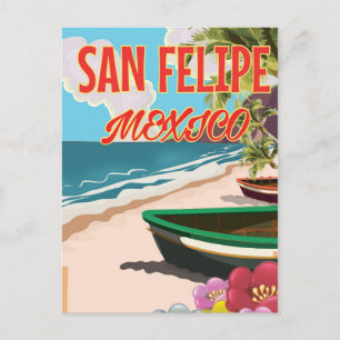 San Felipe Beach Mexiko Reiseplakat Postkarte