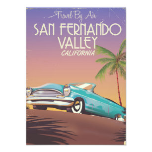 San Fernando Valley Kalifornien Vintage-Reiseposte Fotodruck