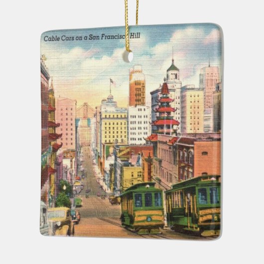 San Fran Cable Cars Keramikornament (Links)