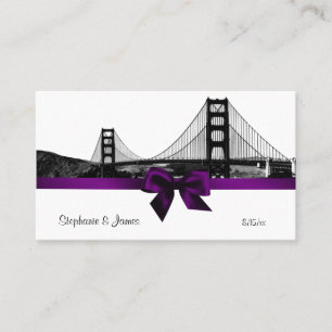 San Fran Skyline Etched BW Lila Escortkarten Platzkarte