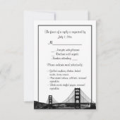 San Fran Skyline Etched BW Lila UAWG Menu RSVP Karte (Rückseite)