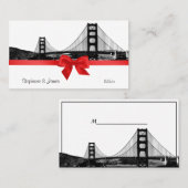 San Fran Skyline Etched BW Rote Platzkarten #2 (Vorne/Hinten)